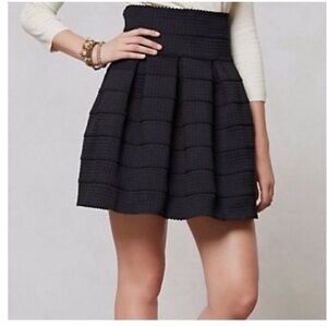 Anthropologie Girls From Savoy Black Ponte Bell Skirt